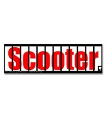 Scooter Behind Bars Sticker (Bumper)