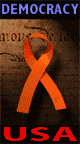 Animated Orange Ribbon; Democracy USA