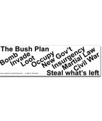 Bush Iraq War Plan Sticker (Bumper)